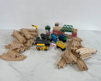 Lot 394 Vintage Brio Wood Train Toys  Tracks  Thomas and Friends