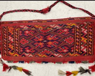 Lot 596 Antique Turkman Hand Knotted Tribal Bag