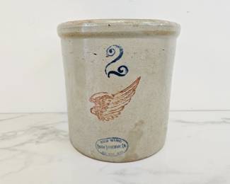 Lot 382 Antique Red Wing 2 Gallon Stoneware Crock