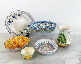 Lot 247 Hand Painted Italian  Portuguese Ceramic Dishware