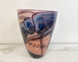 Lot 412 Oakley Studios Signed Art Glass Vase