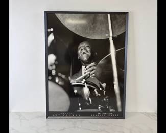 Lot 644 Francis Wolff Photography Poster of Jazz Artist Art Blakey Art