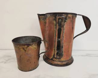 Lot 295 Antique Copper Pitchers
