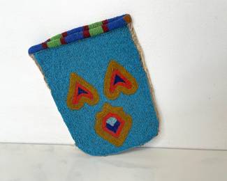Lot 548 Antique Native American Leather Beaded Bag