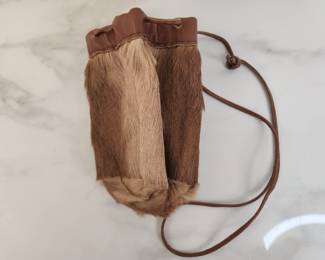 Lot 293 Vintage Animal Fur Hide Leather Pouch