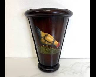 Lot 280 Handpainted Wooden Rooster Wall Shelf