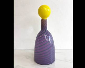 Lot 485 Pinkwater Studio Art Glass Bottle with Stopper