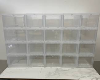 Lot 464 The Container Store Closet Storage  DropFront Shoe Boxes