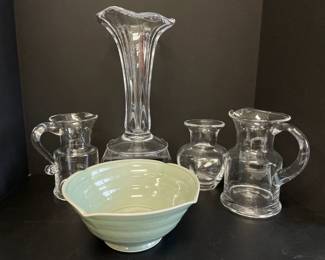 Lot 215 Simon Pearce Handmade Glass  Pottery Bowl