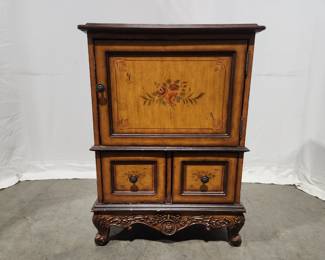 Lot 341 Vintage Painted Floral Cabinet