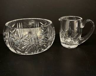 Lot 245 Waterford Crystal Lismore Bowl  Cut Crystal Creamer