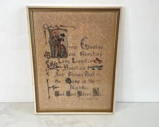 Lot 646 Nancy Wilds Ghoulies and Ghosties Early English Litany Art Print