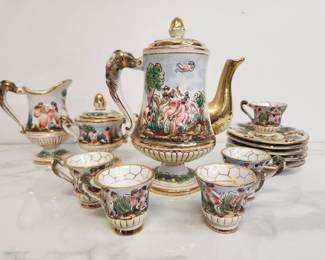 Lot 301 Vintage Italian Capodimonte Porcelain Tea Set