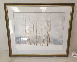 Lot 684 Donald K. Blow  Aspen Trees  Watercolor Art