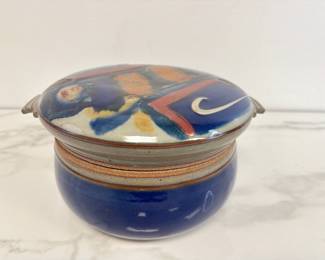Lot 415 Signed Studio Pottery Lidded Casserole
