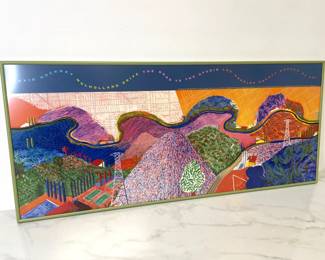 Lot 468 David Hockney Mulholland Drive The Road to the Studio LA County Museum of Art Poster