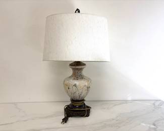Lot 315 Vintage Abstract Painted Glass Table Lamp