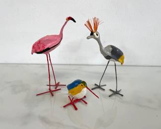 Lot 387 Handpainted Zimbabwe Folk Art Birds