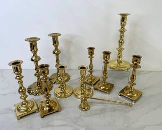Lot 185 Vintage Baldwin and Other Brass Candlestick Holders