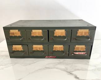 Lot 314 Vintage Metal Equipto 8Drawer Storage Table Top Cabinet