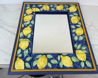 Lot 654 Vintage Handpainted Lemons Tile Mirror