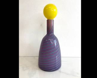 Lot 482 Pinkwater Studio Art Glass Bottle with Stopper