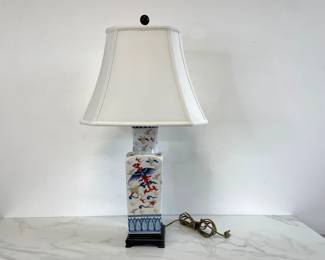 Lot 491 Asian Phoenix Porcelain Lamp