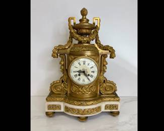 Lot 320 Antique French Louis XV Ormolu Bronze Mantel Clock AS IS