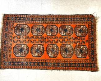 Lot 5035 Vintage Turkmen Tribal Handknotted Wool Rug