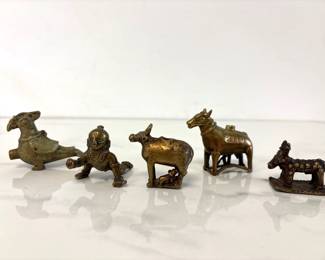 Lot 563 Vintage Miniature Brass Figures  Baby Krishna  More