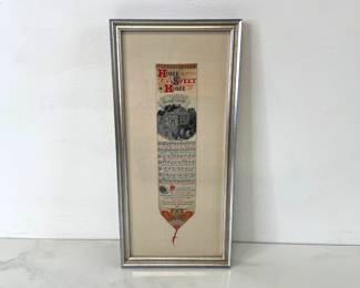 Lot 472 Antique Home Sweet Home Silk Bookmark Stevengraph Art