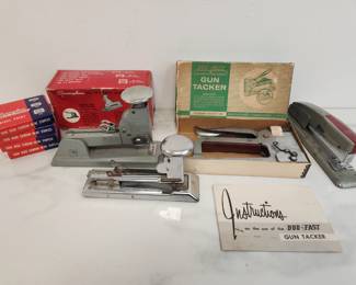 Lot 296 Vintage Metal SwinglinePilotBloomingdales Staplers and Staples