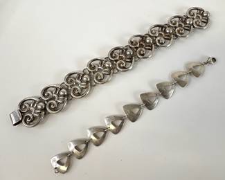 Lot 502 Sterling Silver Bracelets Jewelry  Taxco