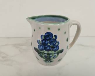 Lot 380 M. A. Hadley Signed Handpainted Pottery Pitcher Creamer
