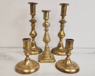 Lot 310 Vintage Brass Candle Sticks
