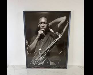 Lot 645 Francis Wolff Photography Poster of Jazz Artist John Coltrane Art