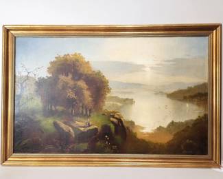 Lot 685 Antique Landscape Oil Painting Art  A.P. Willis