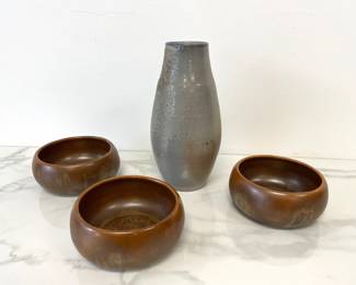 Lot 601 HAAND Bowls  Joe Sink Vase  NC Pottery
