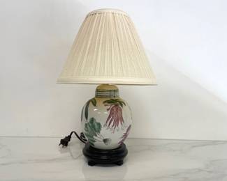 Lot 207 Ginger Jar Lamp with Vegetable Motif