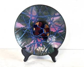 Lot 428 Vintage Enamel Art Bowl  Made in Israel