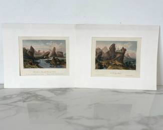 Lot 365 Antique Hand Colored Lithograph Art  The WooTang Mountains  Bohea Hills  Thomas Allom