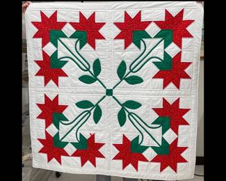 Lot 242 Vintage Carolina Lily Hand Sewn Lap Quilt