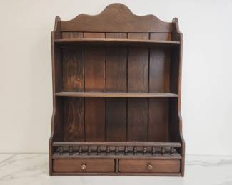 Lot 309 Vintage Wood Curio Wall Shelf