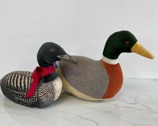 Lot 391 Vintage Plush Mallard Duck  Weighted Plush Loon Doorstop