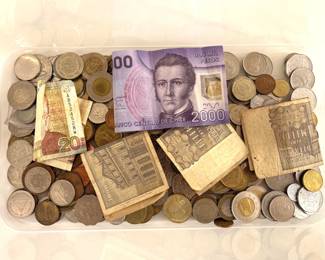 Lot 422 Vintage Foreign Coins and Currency