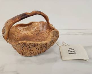 Lot 193 Top of the Mountain Baskets Shan Mu Exotic Wood Hand Carved Basket