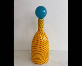 Lot 483 Pinkwater Art Glass Bottle with Stopper