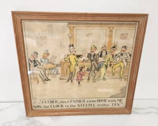 Lot 323 C P Meier  Father Oh Father Come Home With Me Now The Clock In The Steeple Strikes Ten  Lithograph Art
