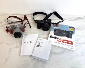 Lot 703 Sony Alpha 6000  Fuji Film XA5 Digital Cameras  Accessories
