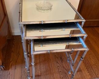 Set of 3 Mirrored Top Nesting Tables